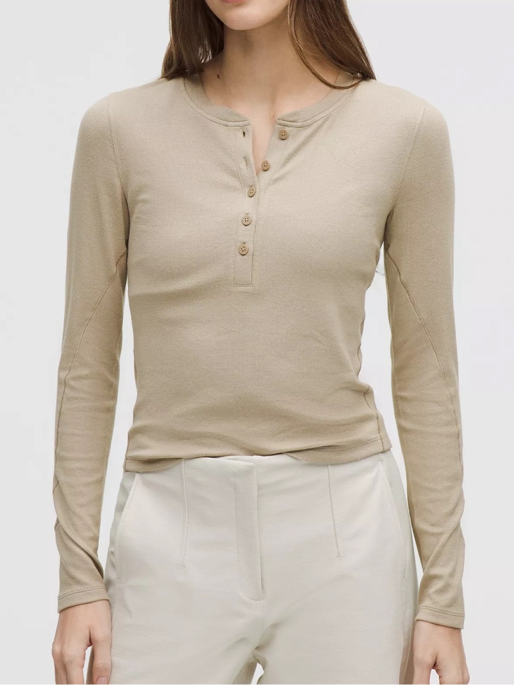 Hold Tight Long Sleeve Henley Lululemon Beige